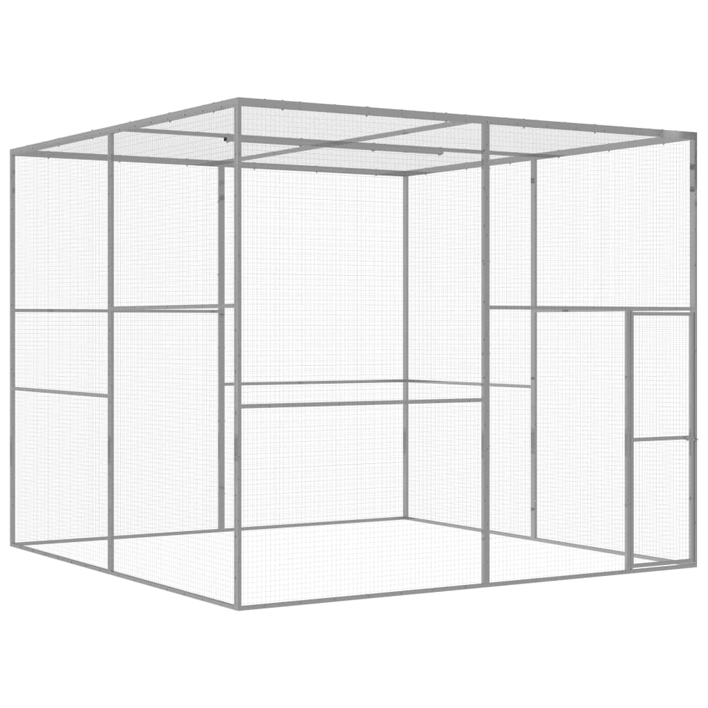 Vidaxl jaula para gatos acero galvanizado 3x3x2,5 m
