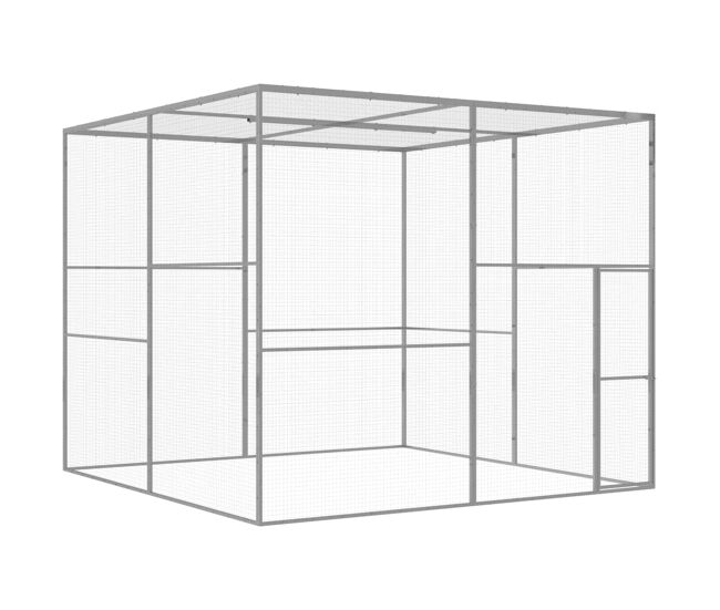Vidaxl jaula para gatos acero galvanizado 3x3x2,5 m