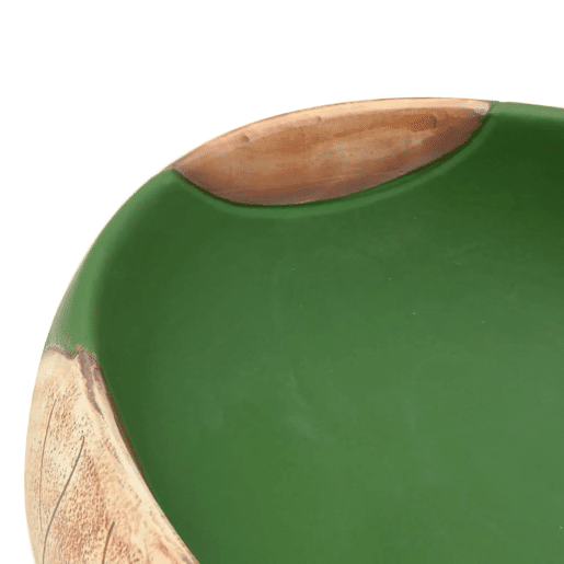 vidaXL Lavatório de bancada oval 59x40x15 cm cerâmica verde e castanho