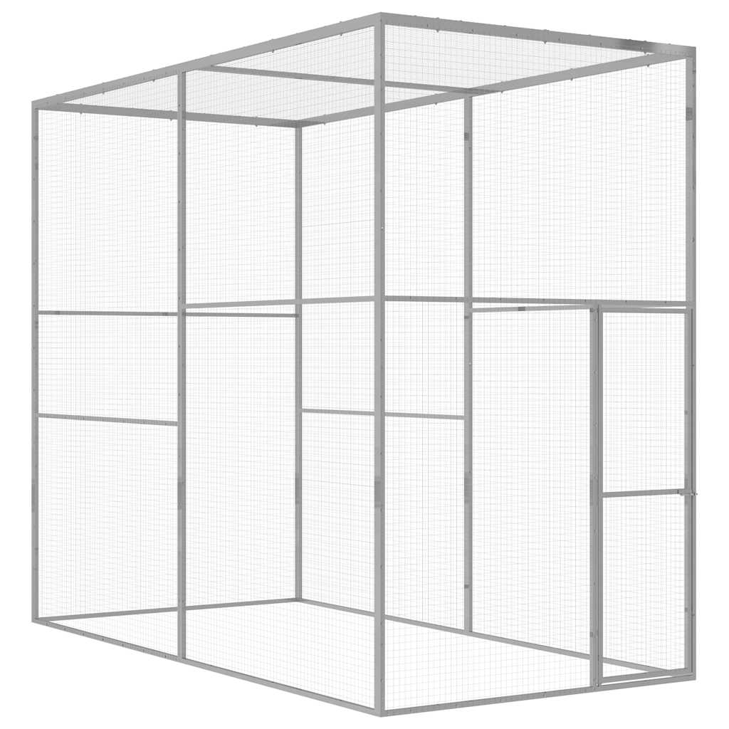 Vidaxl jaula para gatos acero galvanizado 3x1,5x2,5 m