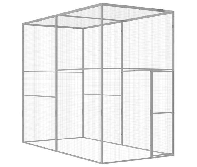 Vidaxl jaula para gatos acero galvanizado 3x1,5x2,5 m