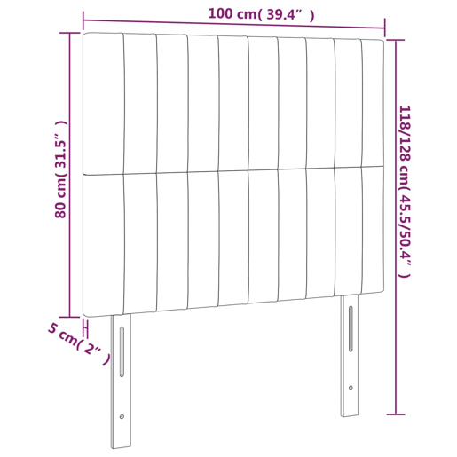 vidaXL Cabeceira cama c LED tecido 100x5x118128 cm crème vidaXL Cabeceira cama c LED tecido 100x5x118128 cm crème