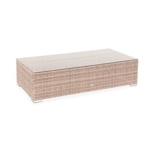 Conjunto extra grande de mobiliário de jardim em resina, 4 lugares, Gubbio, Beige, 219x110x68 cm