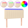vidaXL Cabeceira de cama c luzes LED tecido 90x5x7888 cm cor creme