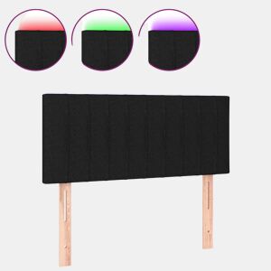 vidaXL Cabeceira de cama c luzes LED tecido 80x5x7888 cm preto