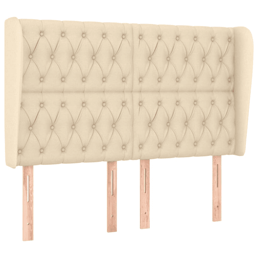 vidaXL Cabeceira de cama c abas tecido 147x23x118128 cm creme vidaXL Cabeceira de cama c abas tecido 147x23x118128 cm creme