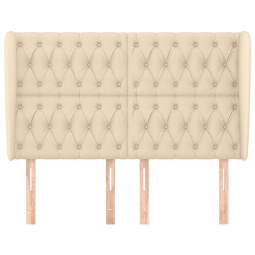 vidaXL Cabeceira de cama c abas tecido 147x23x118128 cm creme vidaXL Cabeceira de cama c abas tecido 147x23x118128 cm creme