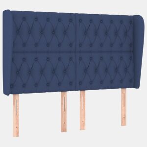vidaXL Cabeceira de cama c abas tecido 163x23x118128 cm azul