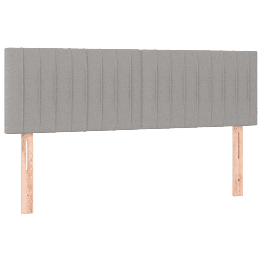 vidaXL Cabeceira de cama c luzes LED tecido 144x5x7888cm cinza-claro