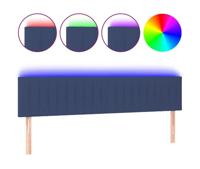 Vidaxl cabecero con led de tela azul 160x5x78/88 cm