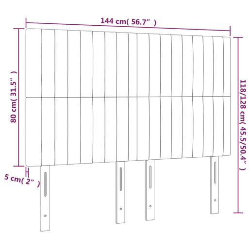 vidaXL Cabeceira cama c LED tecido 144x5x118128 cm cinza-acastanhado vidaXL Cabeceira cama c LED tecido 144x5x118128 cm cinza-acastanhado