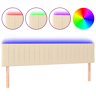 vidaXL Cabeceira de cama c luzes LED tecido 180x5x7888 cm cor creme