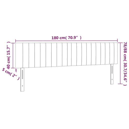vidaXL Cabeceira de cama c luzes LED tecido 180x5x7888 cm cor creme vidaXL Cabeceira de cama c luzes LED tecido 180x5x7888 cm cor creme