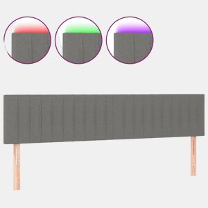 vidaXL Cabeceira de cama cluzes LED tecido 180x5x7888cm cinza-escuro