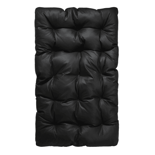 Poltrona de jardim com estrutura resistente em aço, assento estofado em tecido Leathaire impermeável, anti-UV e anti-manchas, cor preta