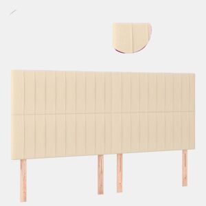 vidaXL Cabeceira cama c LED tecido 200x5x118128 cm crème