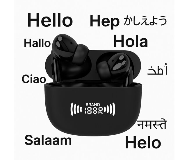 A8 auriculares inalámbricos traductores con ia, traducción instantánea, con sonido y llamadas claras, bluetooth y micrófono, para ios y andoroid.