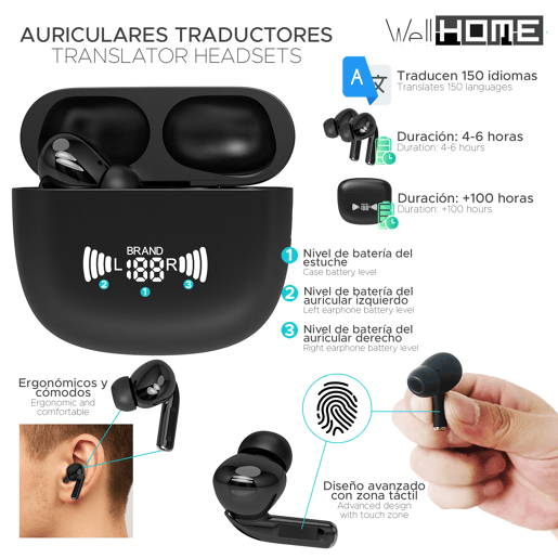 Fones de ouvido sem fio AI Translator Fones de ouvido sem fio AI Translator