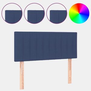 vidaXL Cabeceira de cama c luzes LED tecido 90x5x7888 cm azul