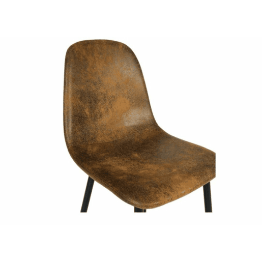 Mesa de jantar Fontana KD 80 cm escura + CHARLTON SUEDE BROWN S FRXZ B estilo retro vintage com efeito de madeira e conjunto de 4 cadeiras