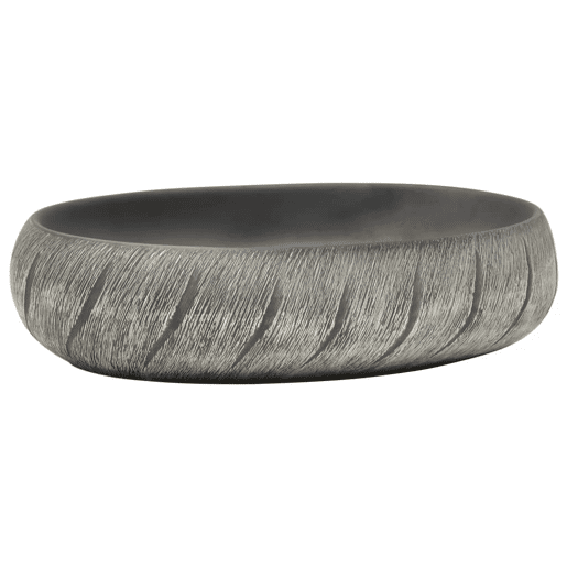 vidaXL Lavatório de bancada oval 59x40x15 cm cerâmica preto e cinza vidaXL Lavatório de bancada oval 59x40x15 cm cerâmica preto e cinza