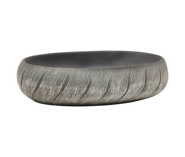 Vidaxl lavabo sobre encimera ovalado cerámica negro y gris 59x40x15 cm