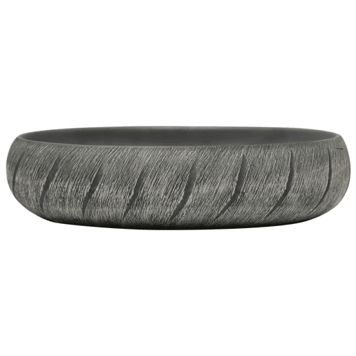 vidaXL Lavatório de bancada oval 59x40x15 cm cerâmica preto e cinza vidaXL Lavatório de bancada oval 59x40x15 cm cerâmica preto e cinza