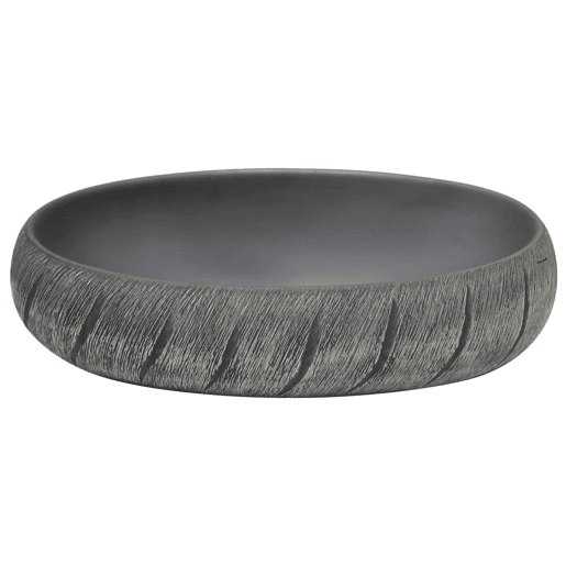 vidaXL Lavatório de bancada oval 59x40x15 cm cerâmica preto e cinza vidaXL Lavatório de bancada oval 59x40x15 cm cerâmica preto e cinza