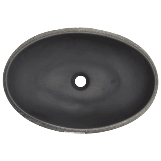 vidaXL Lavatório de bancada oval 59x40x15 cm cerâmica preto e cinza vidaXL Lavatório de bancada oval 59x40x15 cm cerâmica preto e cinza