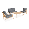 Mobiliário de jardim relax com sofá em madeira de acácia, Carnota, Cinza, 120x83.5x72.5 cm