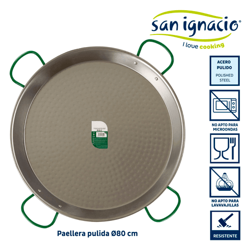 Panela de paella polida 40 porções