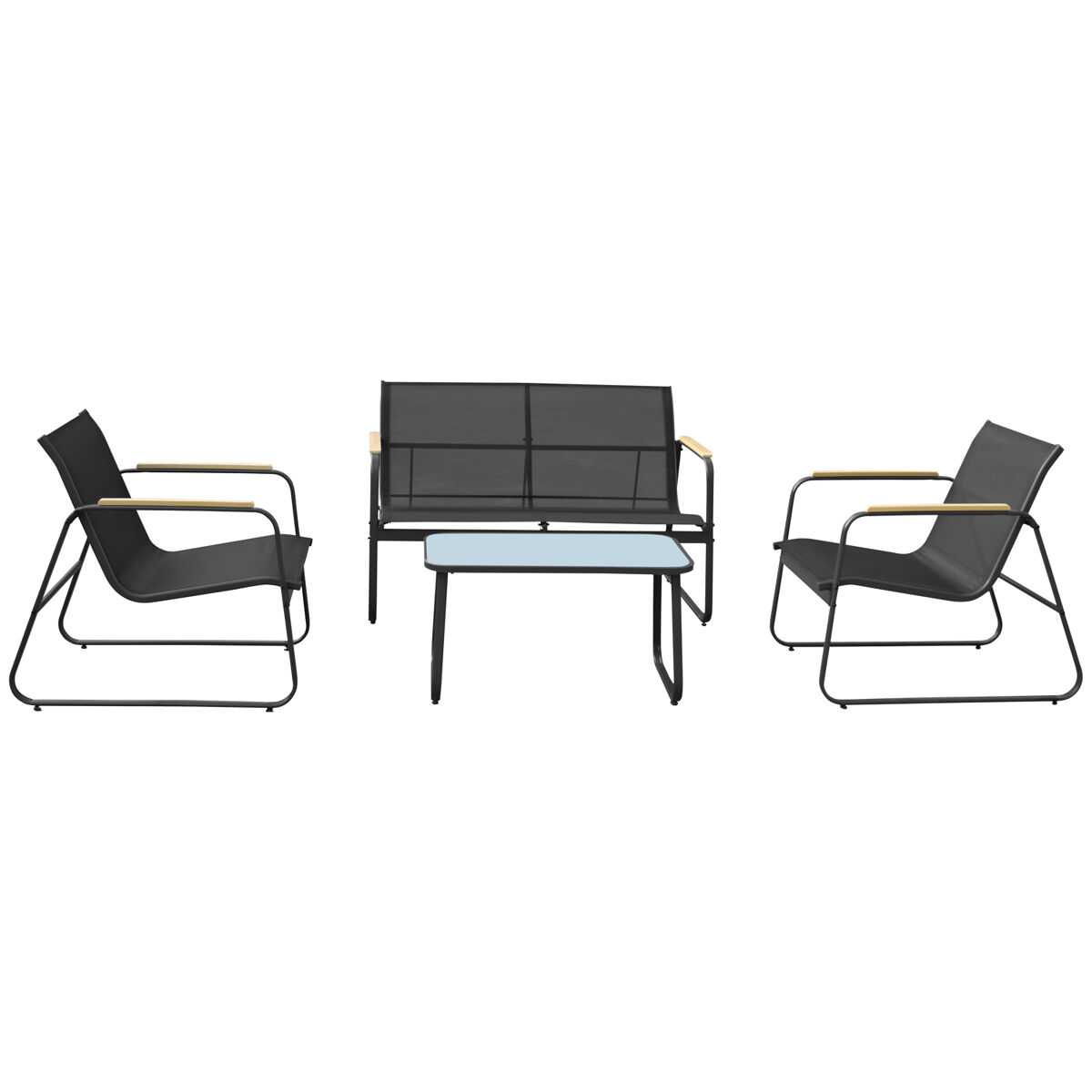 Conjunto de muebles de jardín de aluminio 4 plazas antracita tenerife