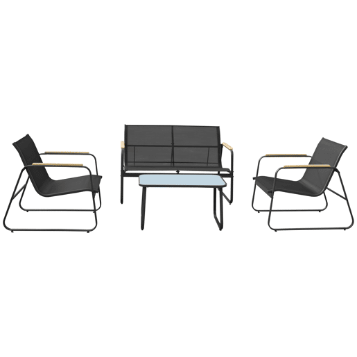 Conjunto de mobiliário de jardim em alumínio de 4 lugares antracite TENERIFE