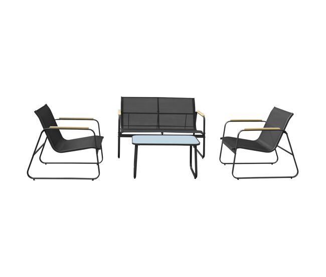 Conjunto de muebles de jardín de aluminio 4 plazas antracita tenerife