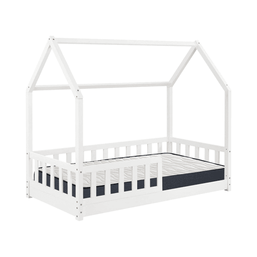 Conjunto de Cama Infantil Cabana ''Bosco'' Branco 90x190cm + Colchão ZENT ROLLER 90x190cm (Altura 17cm), Respirável, Adaptável e Térmico