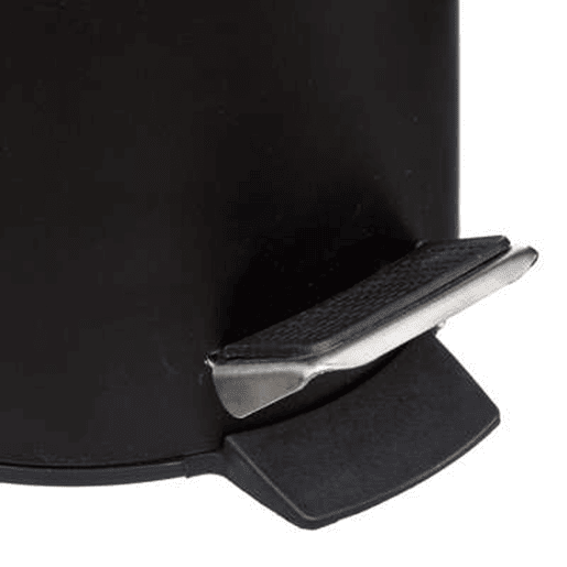 WELL HOME - Balde com Pedal 3L em Metal e Bambu em Preto Ø25,5cm