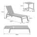 Lote de 2 tumbonas y mesa auxiliar BARBADOS de textileno y aluminio Lote de 2 tumbonas y mesa auxiliar BARBADOS de textileno y aluminio Azul