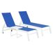 Lote de 2 tumbonas y mesa auxiliar BARBADOS de textileno y aluminio Lote de 2 tumbonas y mesa auxiliar BARBADOS de textileno y aluminio Azul