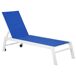 Lote de 2 tumbonas y mesa auxiliar BARBADOS de textileno y aluminio Lote de 2 tumbonas y mesa auxiliar BARBADOS de textileno y aluminio Azul