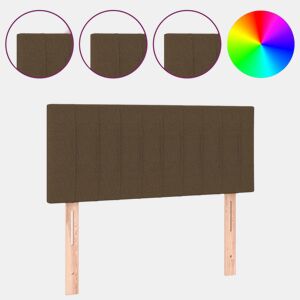 vidaXL Cabeceira de cama c luzes LED tecido 90x5x7888 cm castanho
