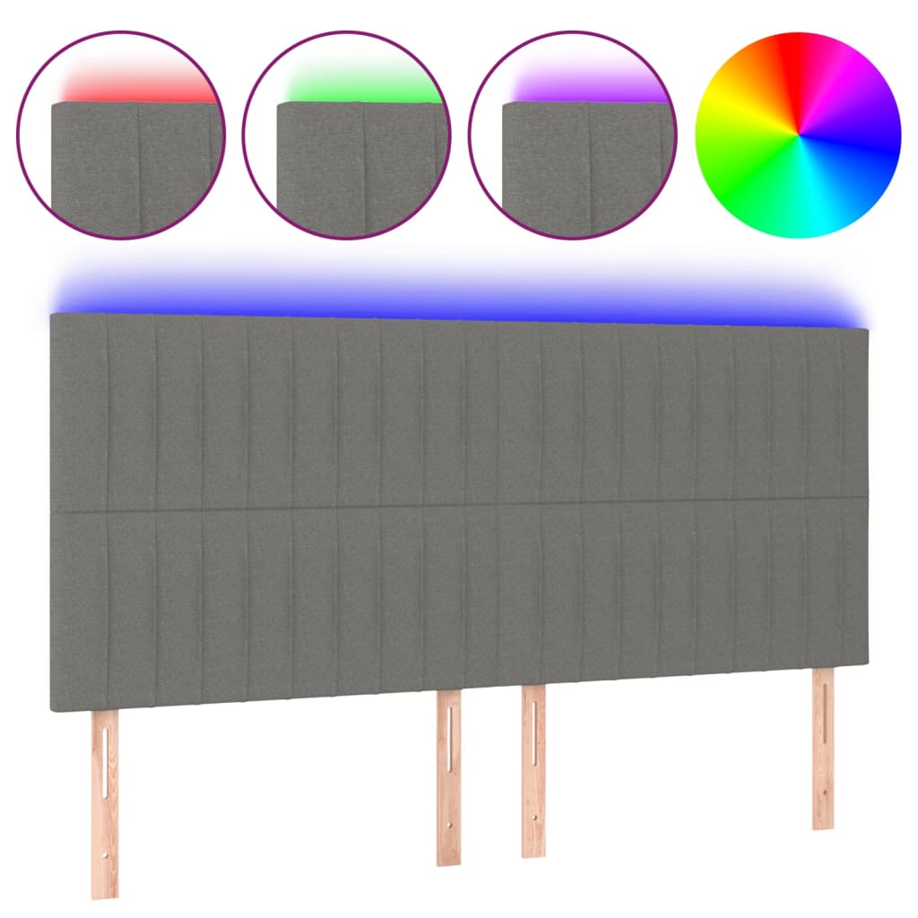 Cabecero Con Led 200 Gris Oscuro