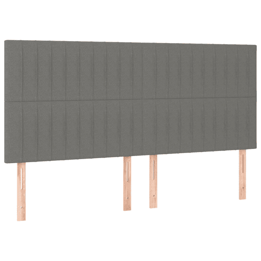 vidaXL Cabeceira de cama c LED tecido 200x5x118128 cm cinza-escuro