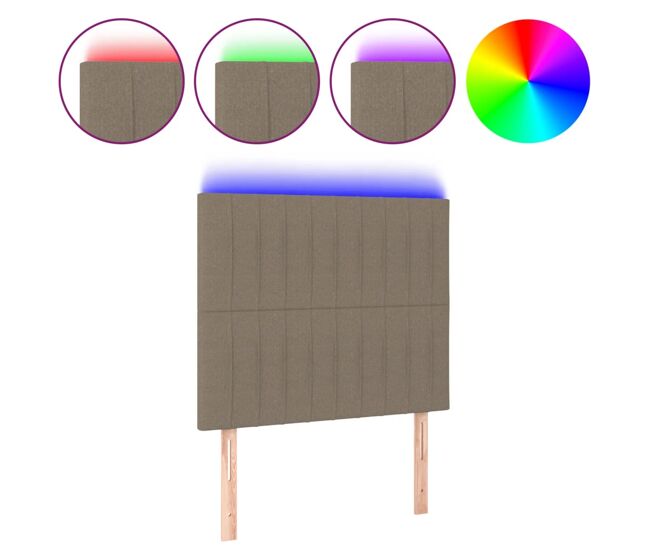 Vidaxl cabecero con luces led tela gris taupe 90x5x118/128 cm