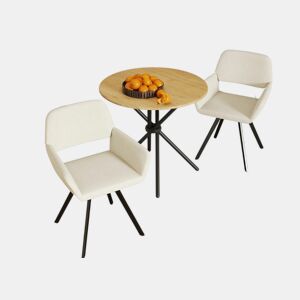 Fontana KD 80cm Carvalho + CALIFORNIA KD BEGE GIRATÓRIA Um conjunto de mesa de jantar de estilo moderno e 2 cadeiras giratórias