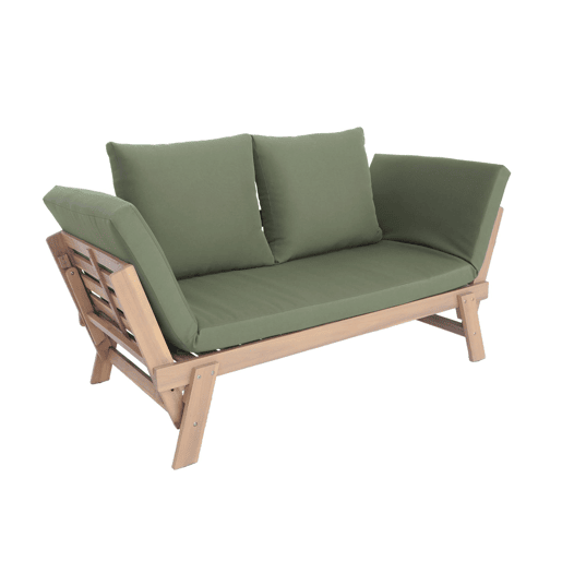 Banco de jardim de 23 lugares, Jalance, Verde caqui, 200x72x74.5 cm