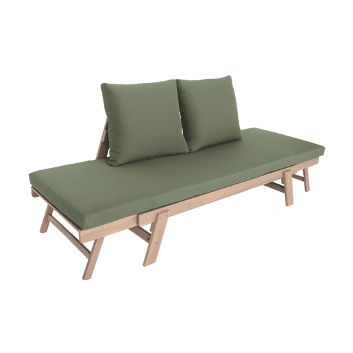 Banco de jardim de 23 lugares, Jalance, Verde caqui, 200x72x74.5 cm