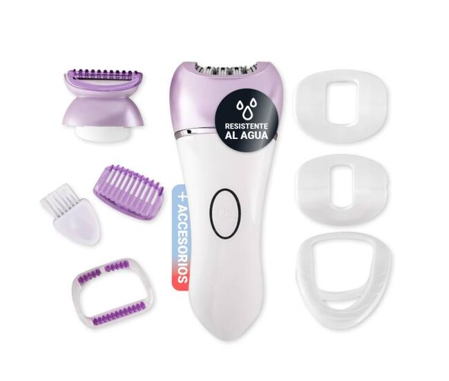 Depiladora eléctrica con mango ergonómico, 2 velocidades, luz integrada, 45 minutos de uso y 36 láminas depilatorias. envío gratis en 24/48 horas.