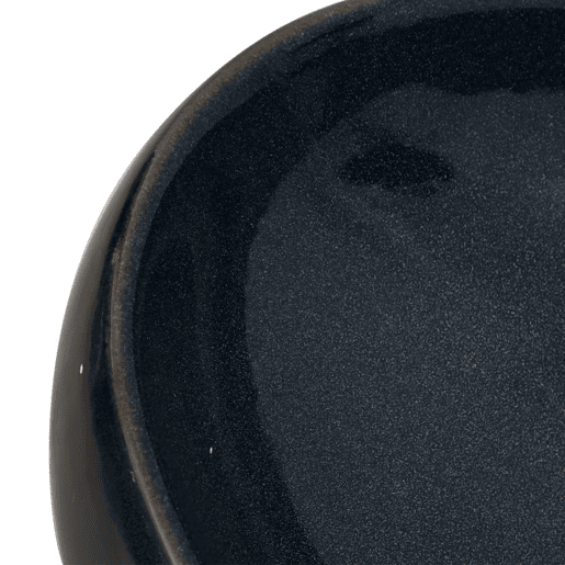 vidaXL Lavatório de bancada oval 59x40x15 cm cerâmica preto e azul
