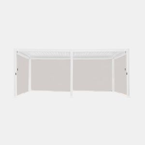 Pérgola bioclimática 3x6m de alumínio + 4 estores 3m, Triomphe 3x6m + acessórios, Branco, 600x300x250 cm