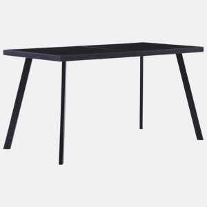vidaXL Mesa de jantar 140x70x75 cm vidro temperado preto